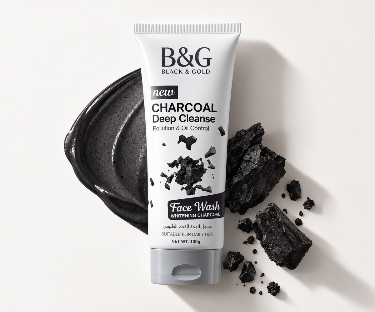 B&G Black & Gold Charcoal Deep Cleanse Face Wash 100g for deep cleansing and oil control