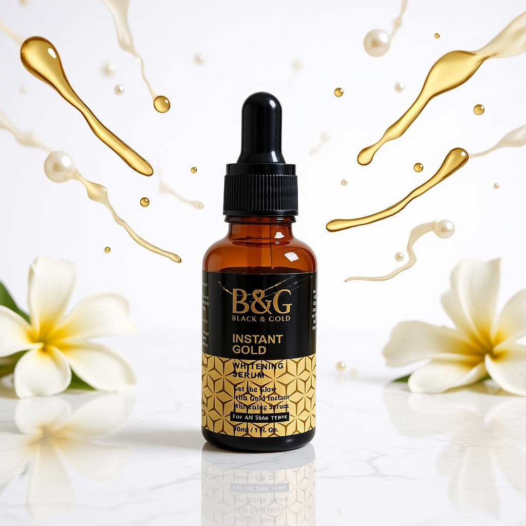 B&G Instant Gold Whitening Serum bottle with dropper