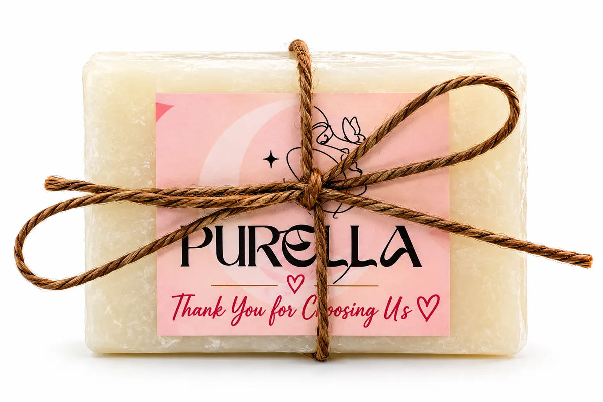 Purella Alum Pitkari handmade soap with alum powder, aloe vera, vitamin E oil, rose water and glycerin soap base