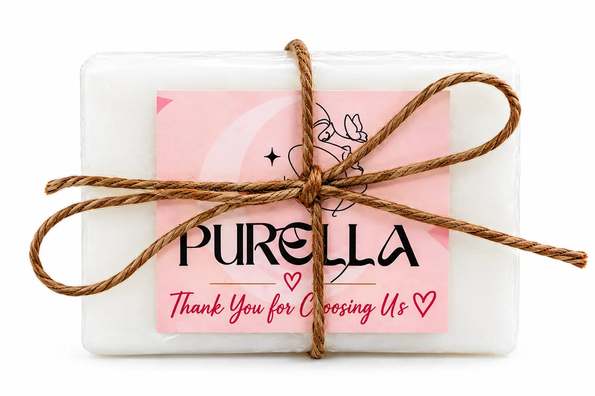 Purella Rice Goat Milk handmade soap with powdered rice, aloe vera, goat milk glycerin soap base, vitamin E oil and lavender essential oil